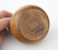 Vintage Turned Solid Teak Teardrop Bud Vase Signed M.C. Young