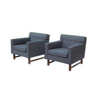Tufted Midcentury Modern Armchairs by Franklin Furniture, pair