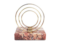 Tiered Letter Holder in Brass and Pink Italian Marble