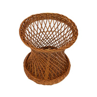 Wicker Hourglass Stool or Ottoman