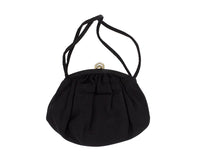 1960s Vintage Silk Handbag with Rhinestone Closure