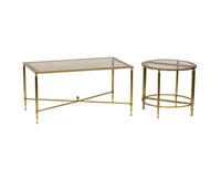 Neoclassical 3 pc Bunching Cocktail Table in Brass after Maison Jansen