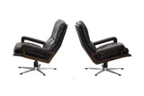 Pair of Leather Lounge 'King Chairs' by Andre Vandenbeuck for Strässle Switzerland