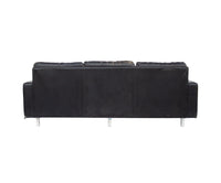 Tufted Black Leather Sofa, Imported from Europe in the '60s