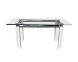 1970's Vintage Tubular Chrome and Lucite Dining Table 72 x 42