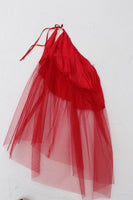Vintage Red Satin Ruffled Betty Boop Dancing Emoji Dress Size 0-2