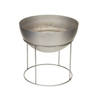 Large Spun Aluminum 2 Piece Planter by Hugh Acton 20 in Dia