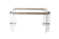 1970's Vintage Tubular Chrome and Lucite Dining Table 72 x 42