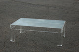 Thick Lucite Coffee Table With a Rectangular Form after Charles Hollis Jones 48 x 32