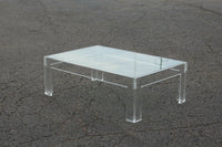 Thick Lucite Coffee Table With a Rectangular Form after Charles Hollis Jones 48 x 32
