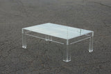 Thick Lucite Coffee Table With a Rectangular Form after Charles Hollis Jones 48 x 32