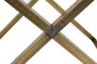 Round Brass Coffee Table X Base Italian Marble Top 36"