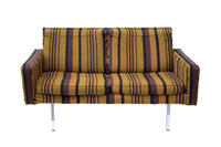Angular Midcentury Modern 1970s Loveseat by Wolverine Furniture, 55"W