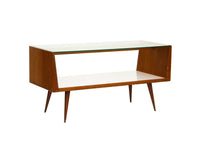 Pair of Midcentury Modern Walnut and Glass Display Cases