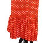 Vintage 1970s Minnie Mouse Dress Long Polka Dot Ruffle Dress Jersey Fits Size 4