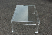 Thick Lucite Coffee Table With a Rectangular Form after Charles Hollis Jones 48 x 32