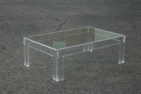 Thick Lucite Coffee Table With a Rectangular Form after Charles Hollis Jones 48 x 32