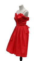 Vintage Red Satin Ruffled Betty Boop Dancing Emoji Dress Size 0-2