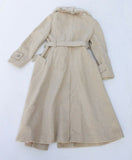 American Bazaar Wool Belted Wrap Trench Jacket Genuine Fur Shawl Collar Sz M 6-8