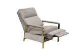 Milo Baughman Style Brass Frame Recliner by Bradington Young