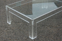 Thick Lucite Coffee Table With a Rectangular Form after Charles Hollis Jones 48 x 32