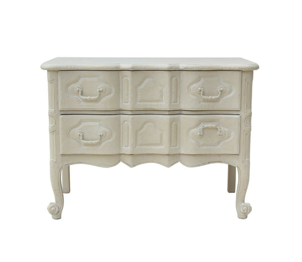 French Provincial White 2 Drawer Nightstand or Chest Dresser by Baker Furniture