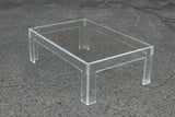 Thick Lucite Coffee Table With a Rectangular Form after Charles Hollis Jones 48 x 32
