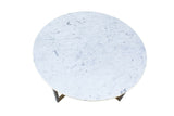 Round Brass Coffee Table X Base Italian Marble Top 36"