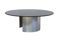 Aluminum Smoked Glass Coffee Table Paul Mayen