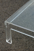 Thick Lucite Coffee Table With a Rectangular Form after Charles Hollis Jones 48 x 32