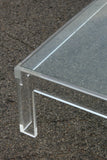 Thick Lucite Coffee Table With a Rectangular Form after Charles Hollis Jones 48 x 32