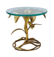 Gilt Lily Side Table by Arthur Court Hollywood Regency