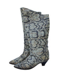 Vintage Phyllis Poland Italian Snakeskin 1980s Tall Boots Sz 8.5 B Italy Punk