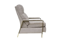 Milo Baughman Style Brass Frame Recliner by Bradington Young