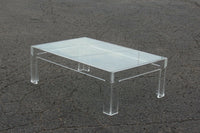 Thick Lucite Coffee Table With a Rectangular Form after Charles Hollis Jones 48 x 32