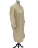 Mod Cream Lightweight Lined Wool Coat with Large Buttons Size S A-Line