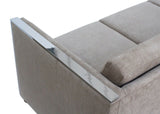 Milo Baughman Style Velvet Chrome Frame Sofa Selig Monroe 84 in