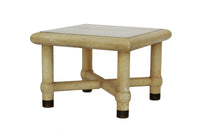 Vintage Square X Base Onyx Top Side Drinks Table