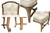 Pair of French Provincial Slipper Chairs by Baker Furniture in Silk Ikat