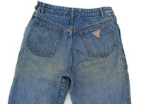 GUESS Georges Marciano High Rise Side Zip Triangle Denim Jean Sz 30 USA