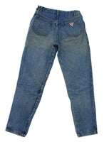 GUESS Georges Marciano High Rise Side Zip Triangle Denim Jean Sz 30 USA