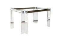 1970's Vintage Tubular Chrome and Lucite Dining Table 72 x 42