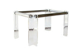 1970's Vintage Tubular Chrome and Lucite Dining Table 72 x 42