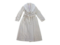 American Bazaar Wool Belted Wrap Trench Jacket Genuine Fur Shawl Collar Sz M 6-8