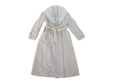 American Bazaar Wool Belted Wrap Trench Jacket Genuine Fur Shawl Collar Sz M 6-8
