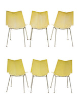 Paul McCobb Faceted Form Origami Yellow Fiberglass Dining Chairs, S/6 by St John