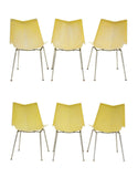 Paul McCobb Faceted Form Origami Yellow Fiberglass Dining Chairs, S/6 by St John