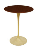 Vintage Mid-century Knoll Saarinen Tulip Walnut End or Side Table 16" Dia x 20"h