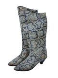 Vintage Phyllis Poland Italian Snakeskin 1980s Tall Boots Sz 8.5 B Italy Punk