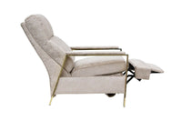 Milo Baughman Style Brass Frame Recliner by Bradington Young